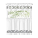 8 of 40:Paige Embroidered Kitchen Curtain and Valance Set, Tiers 55x36, Valance 55x13 Inches 