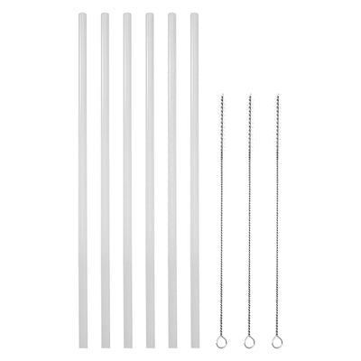 4 of 4:IRON °FLASK 6 Plastic Reusable Drinking Straws with Bendy Silicone Tips, 3 Cleaning Brushes & Travel Case, Clear 