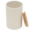 2 of 4:Grand pot en céramique Home Basics Scallop avec couvercle en bambou 