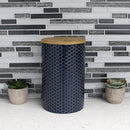 4 of 4:Grand pot en céramique nid d'abeille Home Basics, bleu marine 