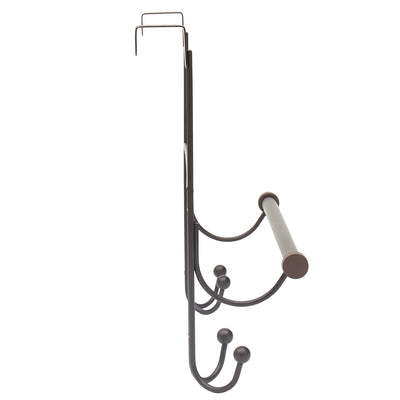 3 of 4:Home Basics Over the Door Hook with Towel Bar, Oil-Rubbed Bronze 