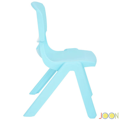 5 of 7:JOON Stackable Plastic Kids Learning Chairs, Baby Blue, 20.5x12.75X11 Inches, 2-Pack (Pack of 2) 
