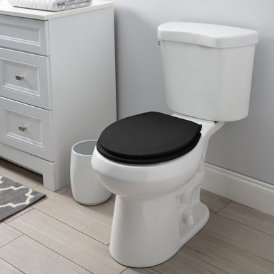 1 of 1:Bath Bliss Beveled Standard Round Toilet Seat, Black 