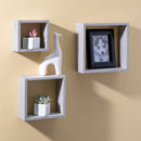6 of 6:Home Basics 3 Piece MDF Floating Wall Cubes, Grey 