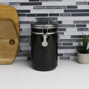 4 of 4:Home Basics 45 oz. Canister with Stainless Steel Top, Black 