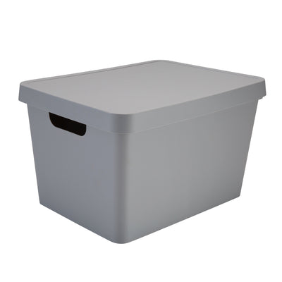1 of 4:Simplify Caja de almacenamiento Vinto grande con tapa en gris 