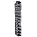 3 of 4:Home Basics Plaid 10 Shelf Non-Woven Hanging Shelf Organizer, Black 