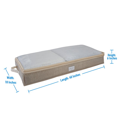 2 of 2:Simplify paquete de 2 bolsas de almacenamiento debajo de la cama en beige 