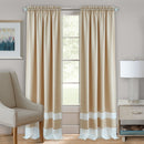 1 of 4:Panel de cortina para ventana con bolsillo para barra Darcy - 52x63 - Bronceado/Blanco 