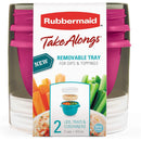 3 of 3:Rubbermaid Take Alongs 2 Food Containers with Tray and Lid, Blue 