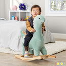 4 of 8:JOON Bronty Ride-On Dinosaur Rocking Horse with Sound Effects, Green-Brown 