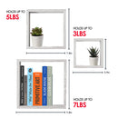 4 of 6:Home Basics 3 Piece MDF Floating Wall Cubes, Grey 