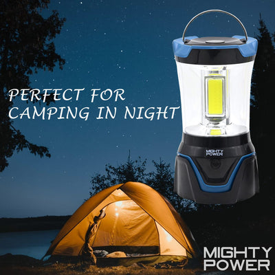 4 of 5:Mighty Power COB LED Camping Lantern with 4 Light Modes, Blue, 1500 Lumens 