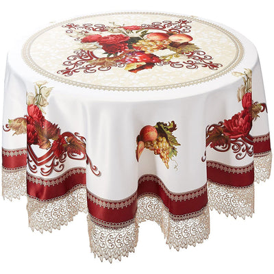 11 of 15:Fruttela Decorative Tablecloth with Macrame Lace Trimming 