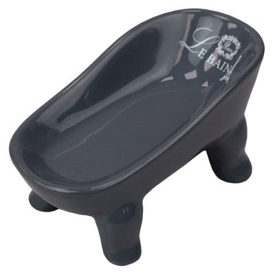 3 of 4:Ensemble d'accessoires de bain en céramique Home Basics Le Bain Paris Tour Eiffel, 4 pièces, gris 