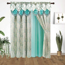 3 of 7:Ramona Floral Rod Pocket Window Panel with Valance and Backing, 54x84 Inches 