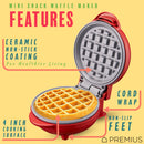 14 of 18:PREMIUS Ceramic Non-Stick Mini Snack Waffle Maker, 4 Inch Mold 