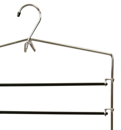 2 of 3:Cintre à pantalons Home Basics à 4 niveaux avec bras pivotants antidérapants recouverts de PVC et crochet pour accessoires intégré 