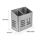 6 of 6:Home Basics Dual Compartment Stainless Steel Cutlery Holder 