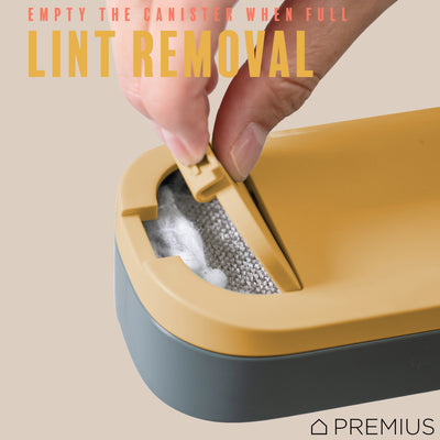 6 of 8:PREMIUS Fabric Lint Remover with Storage Case and Wood Handle, Blue-Yellow 