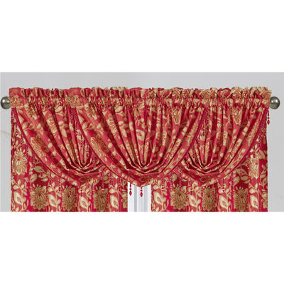 3 of 18:Rideau de fenêtre à passe-tringle et cantonnière en jacquard floral Magnolia, tous vendus séparément 