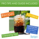 4 of 7:Spigo Cold Brew Coffee Maker with Borosilicate Glass Pitcher, Black, 1 Liter, 8x5 Inches 