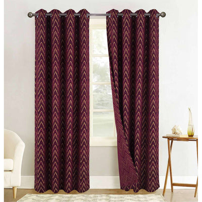 4 of 7:Panneau de fenêtre à œillets en jacquard à chevrons, 54 x 84 pouces 