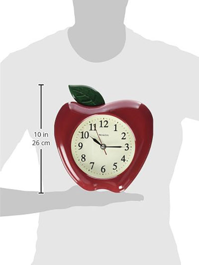2 of 2:Westclox 3D Apple Shaped Wall Clock, Red, 10 Inches 
