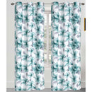 2 of 4:Mackenzie 2 Pack Floral Printed Room Darkening Grommet Window Panel, 2-38x84 Inches 