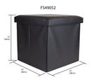 6 of 6:Home Basics Faux Leather Storage Ottoman, Black 