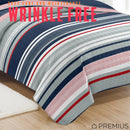 8 of 10:PREMIUS Mateo 3 Piece Microfiber Wrinkle-Free Quilt Set, Blue-Multi-Striped 