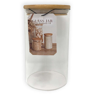 2 of 4:PREMIUS Airtight Round Borosilicate Glass Canister with Bamboo Lid 