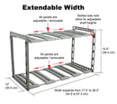 5 of 5:Home Basics 2 Tier Adjustable Multi-Functional Plastic Under Sink Organizer, Grey 
