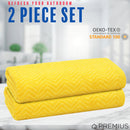 9 of 40:PREMIUS 2 Pack Chevron 100% Cotton Yarn Dyed Bath Sheet Towel, 32x64 Inches 