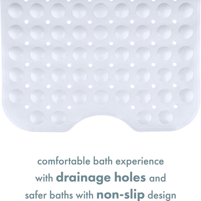 7 of 7:TranquilBeauty Extra Long Non-Slip Bath Mat with Suction Cups, White, 16x40 Inches 