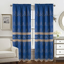 3 of 6:Juliana  Macramé Jacquard Room Darkening Window Curtain Panel with Attached Valance, 55x84 Inches 