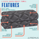 18 of 24:PREMIUS 2 Pack Geo 100% Cotton Yarn Dyed Bath Sheet Towel, 32x64 Inches 