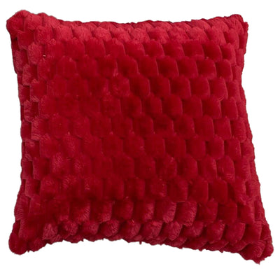4 of 6:EClair Honeycomb Faux Fur Decorative Throw Pillow, 20x20 Inches 