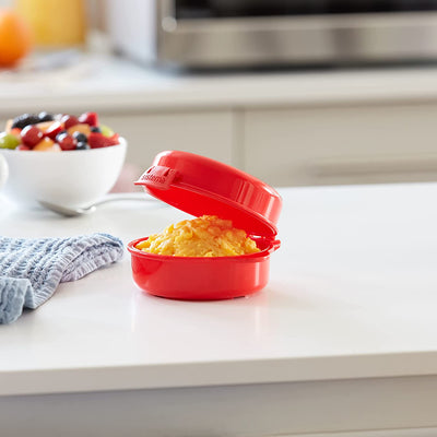 8 of 10:Sistema Microwave Egg Cooker and Poacher with Steam Release Vent, 9.16-Ounce, Red 
