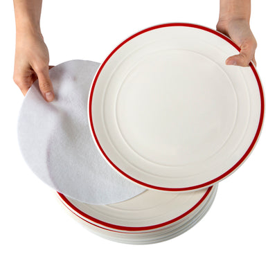 3 of 3:Simplify Holiday Dinner Plate Dinnerware Storage Box with 12 Felt Dividers 