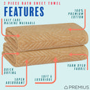 9 of 23:PREMIUS 2 Pack Leaf 100% Cotton Yarn Dyed Bath Sheet Towel, 32x64 Inches 