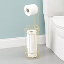 9 of 12:Home Basics Prism Freestanding Dispensing Toilet Paper Holder, Gold 