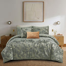 10 of 12:Ensemble de couette réversible Séoul 5 pièces en chenille métallisé brillant 