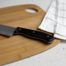 4 of 5:Couteau de chef Home Basics 8 en acier inoxydable avec manche profilé en bakélite, noir 