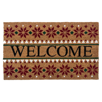 1 of 6:Achim Snowflake Welcome Non-Slip Coir Outdoor Mat, 18x30 Inches 