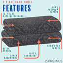 18 of 24:PREMIUS 2 Pack Damask 100% Cotton Yarn Dyed Bath Towel, 27x54 Inches 