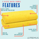 7 of 32:Serviette de bain PREMIUS en fil de coton teint à chevrons, lot de 2, 27 x 54 pouces 