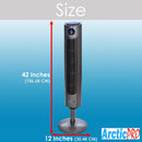 7 of 8:Ventilateur tour oscillant Arctic-Pro avec écran numérique et télécommande, gris foncé, 42 pouces 