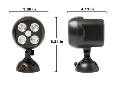 4 of 4:Mighty Power Wireless Motion Sensor 4 Ultra Bright CREE LED Floodlight, 2-Pack, Weatherproof, Brown 
