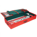 2 of 4:Home Basics Red Textured PVC Christmas Wrapping Storage Organizer with Green Handles 